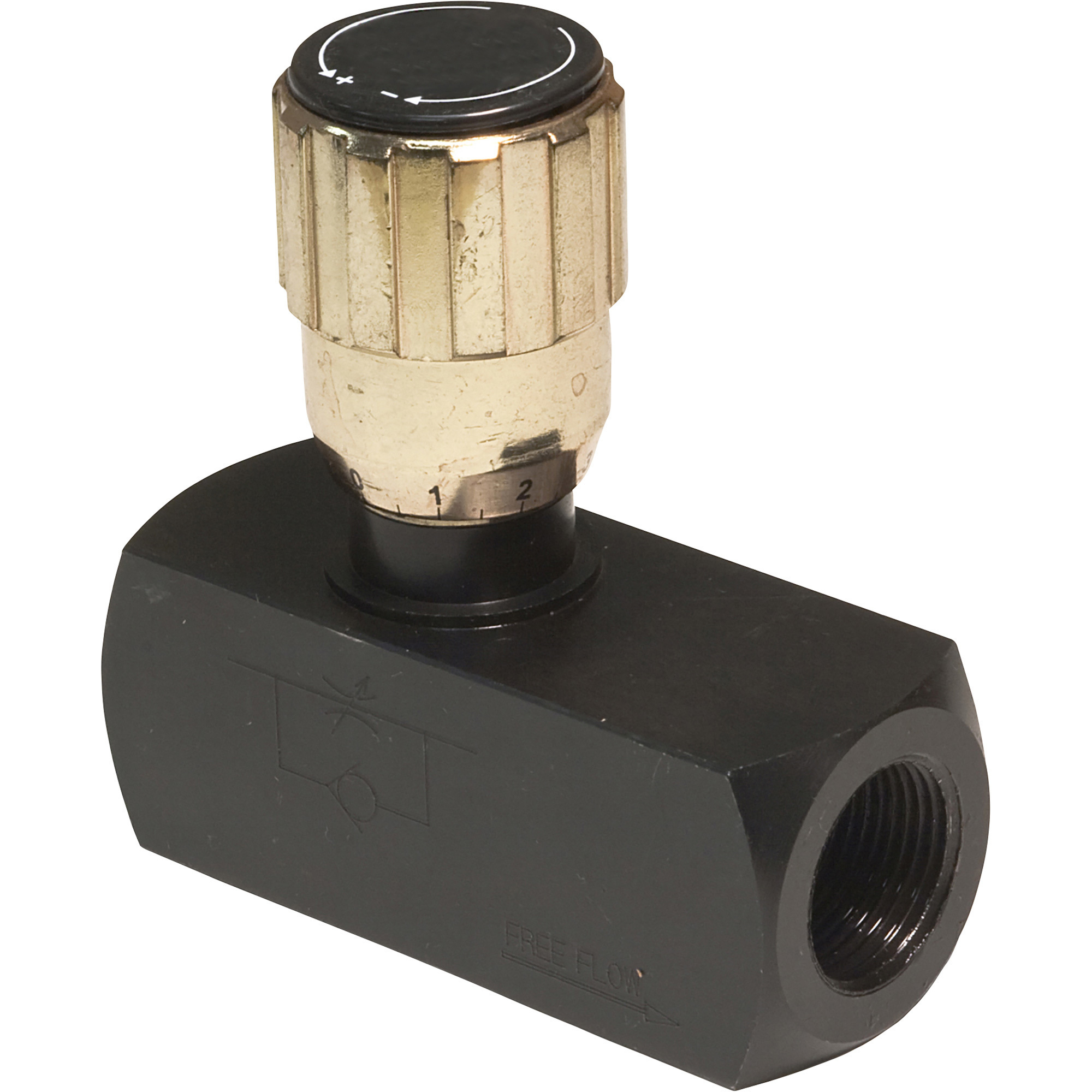 HydraStar, 1/2in. NPT Steel Flow Control Valve, GPM 15 Working Port 1/2 in, Max. PSI 5000 Model# F800S